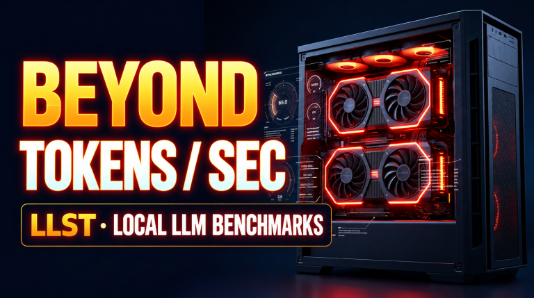 English LLST cover with Beyond Tokens per Second headline and a dual GPU workstation