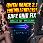 English Qwen Image Safe Studio cover comparing editing artifacts and the safe grid workflow